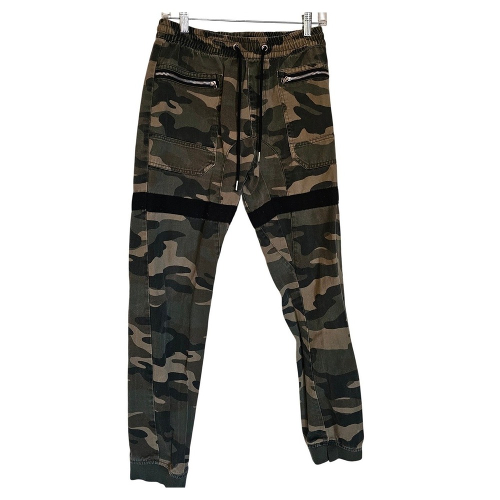 HENRY & WILLIAM Camo Cargo Jogger Pants Men's Medium Zip Pockets Drawstring